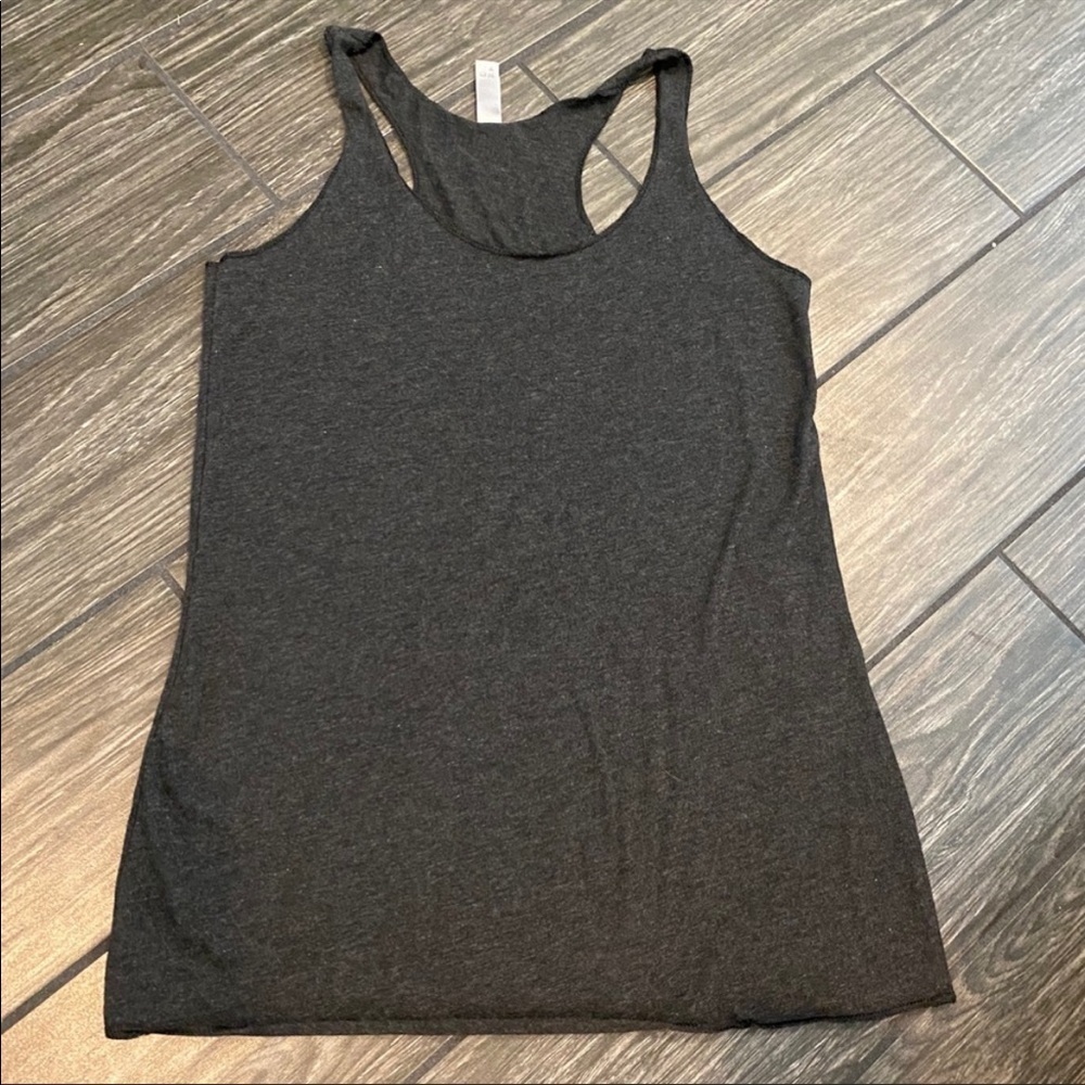 Next Level Heathered Black Tank Size Small